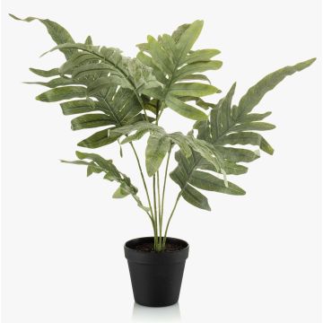 Fougère artificielle « Phlebodium aureum » SCORPI dans un pot décoratif, vert-gris, 60 cm