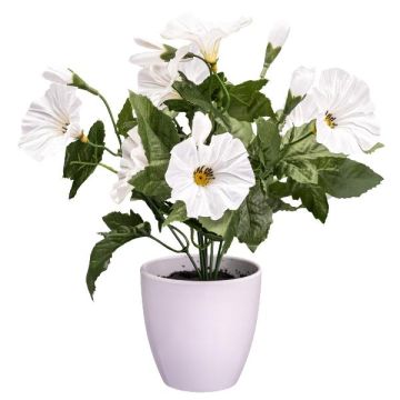 Fleur artificielle Pétunia VALMAR en cache-pot en mélamine, blanc, 30cm
