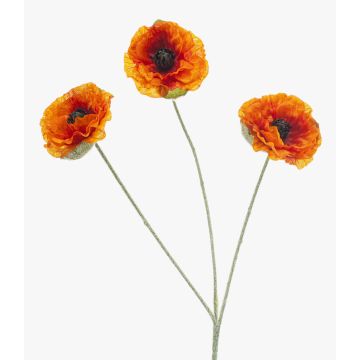 Branche artificielle de pavot WHONRA, orange, 60 cm, Ø 7 cm