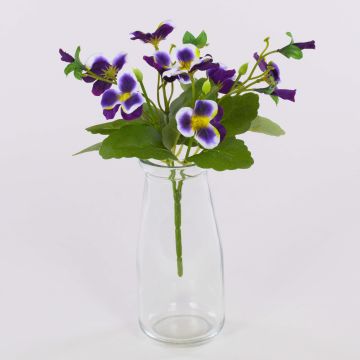 Fleur artificielle décorative « Pensée BAHNY » sur tige, violet-lilas, 22 cm