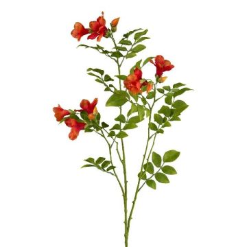 Branche artificielle de trompette FRUHAN, orange, 80 cm