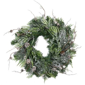 Couronne de sapin artificiel STOCKTON, vert, enneigé, Ø60cm Couronne de sapin artificiel STOCKTON, vert, enneigé, Ø60cm