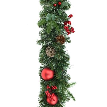 Guirlande de sapin artificielle VISALIA, vert, fruits, 180cm, Ø30cm Guirlande de sapin artificielle VISALIA, vert, fruits, 180cm, Ø30cm