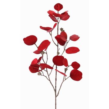 Fausse branche d'eucalyptus INDALA avec fruits, rouge, 85cm Fausse branche d'eucalyptus INDALA avec fruits, rouge, 85cm