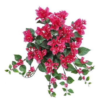 Chute de bougainvillier artificielle sur piquet JAMILAH, crossdoor, rose fuchsia, 50cm