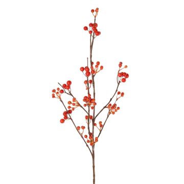 Branche de symphorine artificielle HARMONIA, baies, orange, 80cm