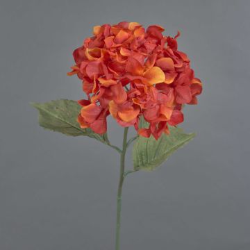 Fleur artificielle Hortensia URANIA, orange, 75cm, Ø18cm