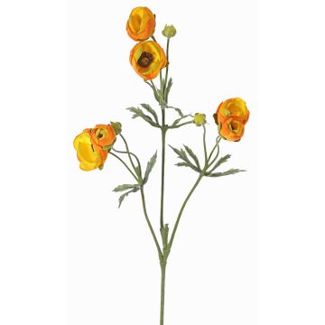 Renoncule artificielle YARIS, jaune-orange, 65cm, Ø3-4,5cm