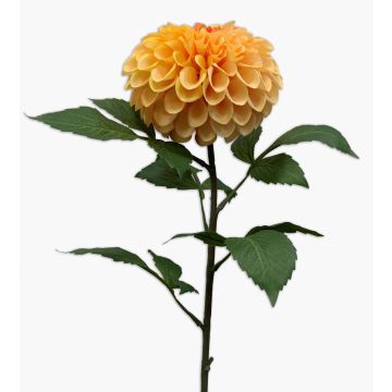 Fleur en tissu Dahlia pompon MILEYA, jaune, 75cm
