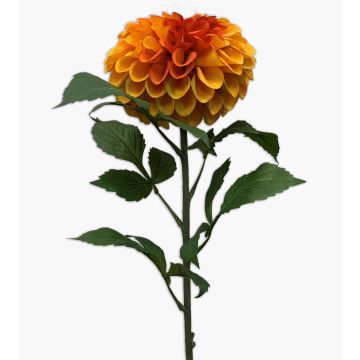 Fleur en tissu Dahlia pompon MILEYA, orange, 75cm