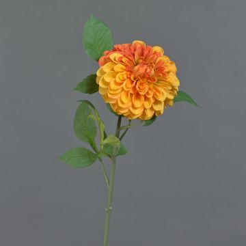 Fleur en tissu Dahlia pompon MILEYA, orange, 75cm