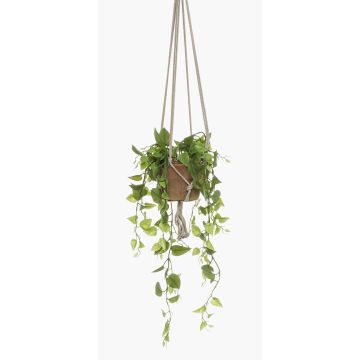 Suspension de Philodendron artificiel RUESCA, pot en terre cuite, 90cm Suspension de Philodendron artificiel RUESCA, pot en terre cuite, 90cm
