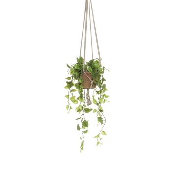 Suspension de Philodendron artificiel RUESCA, pot en terre cuite, 90cm Suspension de Philodendron artificiel RUESCA, pot en terre cuite, 90cm