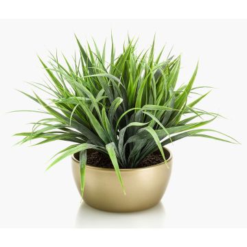 Roseau artificiel NIBORI, pot en céramique doré, vert, 35cm