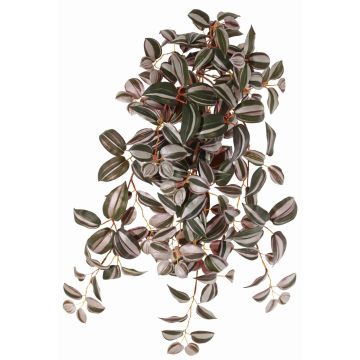Tradescantia zebrina artificiel KALANI, piquet, diff. inflammable, vert-blanc, 55cm