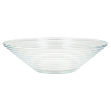 Coupe en verre SELMA, rainures, transparent, 6cm, Ø27cm Coupe en verre SELMA, rainures, transparent, 6cm, Ø27cm
