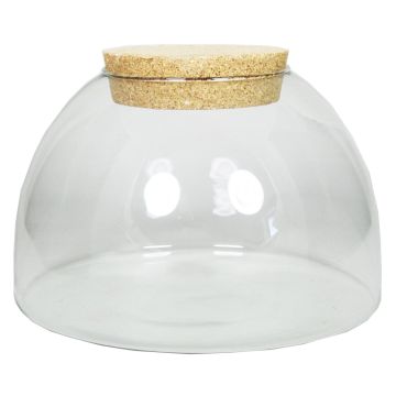 Bocal de stockage avec couvercle en liège MARENO, transparent, 17cm, Ø24cm