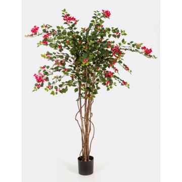 Bougainvillier artificiel OGMA, troncs naturels, fleurs, rose fuchsia, 150cm