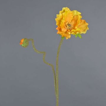 Coquelicot artificiel HASNA, jaune, 75cm
