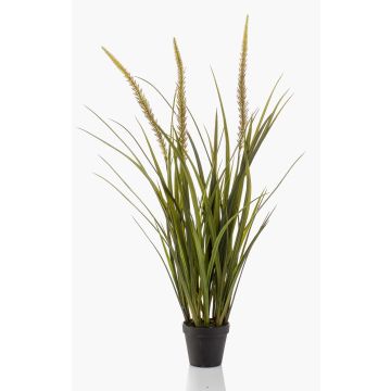 Graminée artificielle vulpin ANOUR avec panicules, vert-brun, 90cm