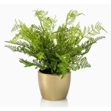 Fougère artificielle HANNU, pot en céramique doré, vert, 40cm