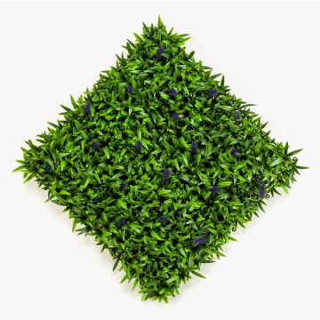 Mur végétal artificiel DECAN, avec lavande, crossdoor, vert, 50x50cm