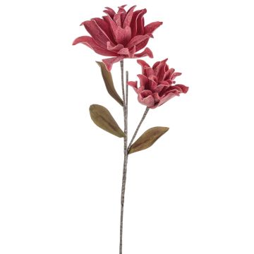 Camélia synthétique MUNIR avec paillettes, rouge pourpre, 120cm