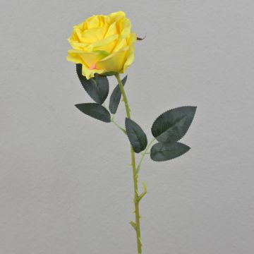 Rose artificielle ELEAZAR, jaune, 65cm, Ø9cm Rose artificielle ELEAZAR, jaune, 65cm, Ø9cm
