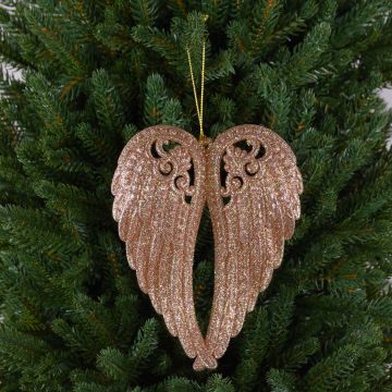 Pendentif décoratif Ailes d'ange FASITA en acrylique, paillettes, or, 15cm