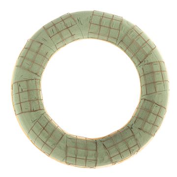 ®mosy Écodur Éponge à piquer Anneau CRAILO avec treillis métallique, socle en bois naturel, vert, 5 cm, Ø 40 cm