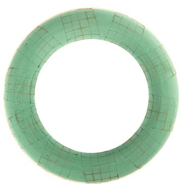 ®mosy Ökodur, mousse florale en anneau CRAILO avec treillis métallique, socle en bois naturel, vert, 6 cm, Ø 55 cm