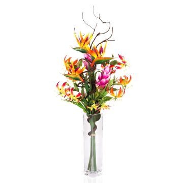 Bouquet du paradis SALOA, Strelitzia et Gloriosa, orange, 95cm, Ø35cm Bouquet du paradis SALOA, Strelitzia et Gloriosa, orange, 95cm, Ø35cm