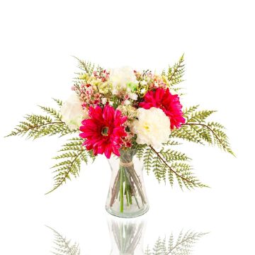Bouquet de fleurs artificiel MALIA, gerberas, roses, et œillets, rose fuchsia, 40cm, Ø30cm Bouquet de fleurs artificiel MALIA, gerberas, roses, et œillets, rose fuchsia, 40cm, Ø30cm