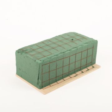 ®mosy Ökodur, mousse florale pour décorations funéraires VESDO avec treillis métallique, bord de préhension, socle en bois naturel, vert, 22,5x11x8,5cm ®mosy Ökodur, mousse florale pour décorations funéraires VESDO avec treillis métallique, bord de préhension, socle en bois naturel, vert, 22,5x11x8,5cm