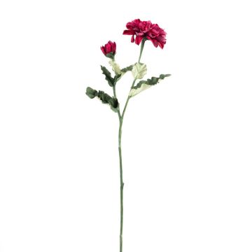 Branche fleurie décorative Zinnia GUNDISINE, collection écologique, rose foncé, 65cm, Ø9cm