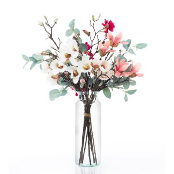 Bouquet de magnolias artificiel MERISA, blanc-rose, 70cm, Ø40cm Bouquet de magnolias artificiel MERISA, blanc-rose, 70cm, Ø40cm