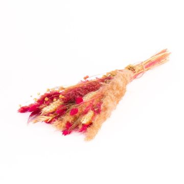 Bouquet séché DILIANE, rose fuchsia-naturel, 50cm, Ø15cm