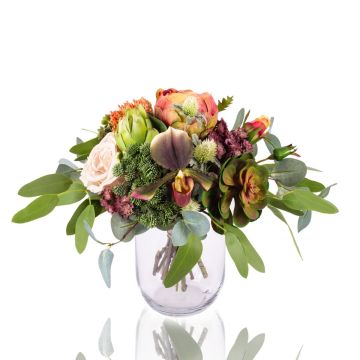 Bouquet artificiel de succulentes NABINTY, saumon-vert, 35cm, Ø35cm Bouquet artificiel de succulentes NABINTY, saumon-vert, 35cm, Ø35cm