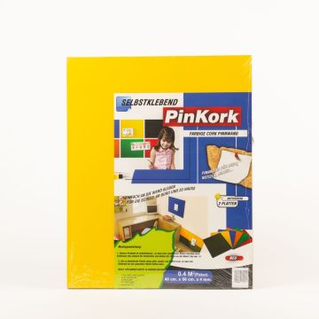 Panneau en liège BASMA, autocollant, 2 plaques, jaune, 50x40x0,4cm