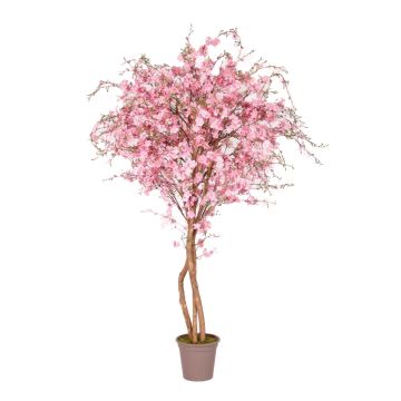 Faux pêcher MILTRAUD, troncs naturels, fleurs, rose, 225cm - Made in Italy