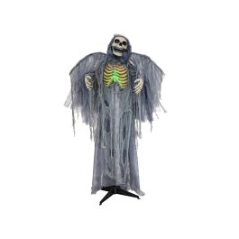Sorcière Halloween Animée 150 Cm - Lumière LED, Son, Mouvement Tête/bras, Décoration Effrayante Extérieure