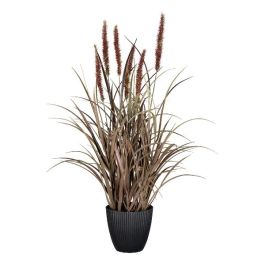 Graminée pennisetum artificielle en pot vert/brun - décoration d'intérieur - H.50cm -  depot main image 0