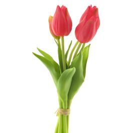 Mokylor Lot De 3 Bouquets De Tulipes Artificielles Pour Décoration Du Jour De L'indépendance, 30,5 Cm, Simulation De 18 Têtes, Rouge, Blanc, Bleu, Tissu En Soie, Bouquet De Fleurs Pour La(#1