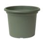 Pot de fleurs rond VENERA en plastique recyclé, avec des trous, vert sauge, 19cm, Ø25cm