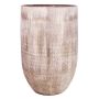 Vase à fleurs en céramique KAMUNI, rayures verticales, gris-vert, 30cm, Ø19cm