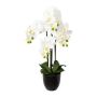 Orchidée Phalaenopsis artificielle UKERNA dans un cache-pot en résine, blanc, 70cm
