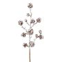 Branche artificielle Sapin JORFEN avec des pommes de pin, enneigé, blanc-brun, 60cm