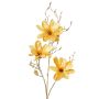 Branche de magnolia en velours LEAFY, jaune-or, 115cm