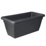 Bac à fleurs TOULA en plastique, avec des trous, anthracite, 99x45x40cm