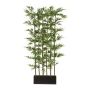 Séparation de pièce en bambou flèche artificiel KAWAI dans un bac en bois, troncs naturels, 115x50x195cm